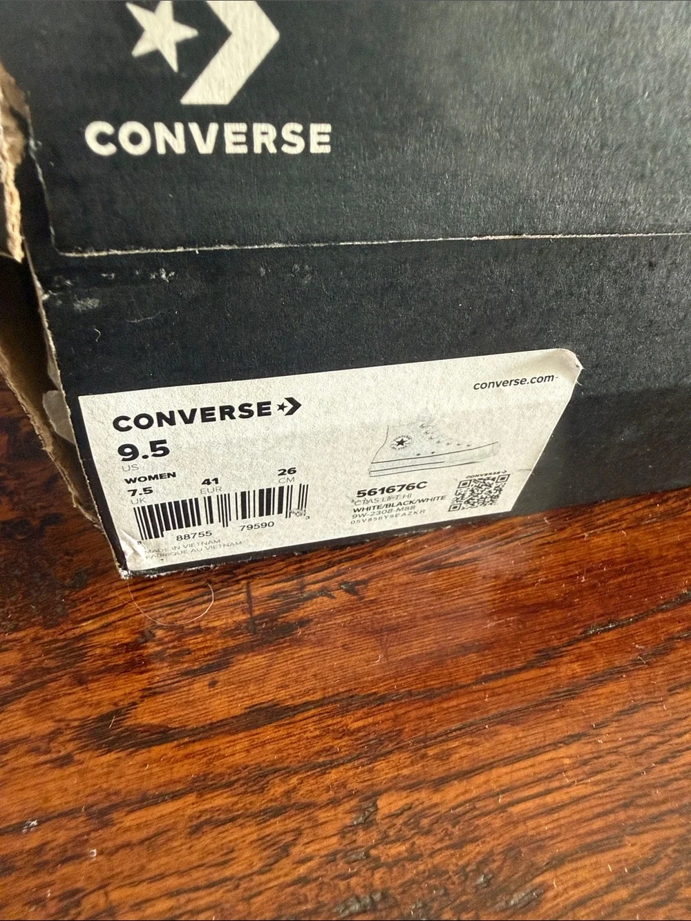 Converse White High-Top All Star Sneakers with Black Trim